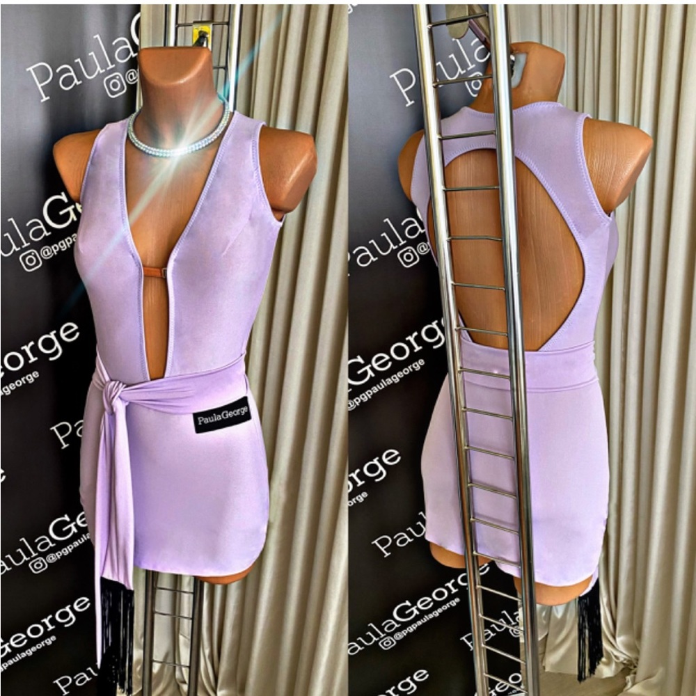Competitive Latin/Rhythm Dance Dress. Lavender XS